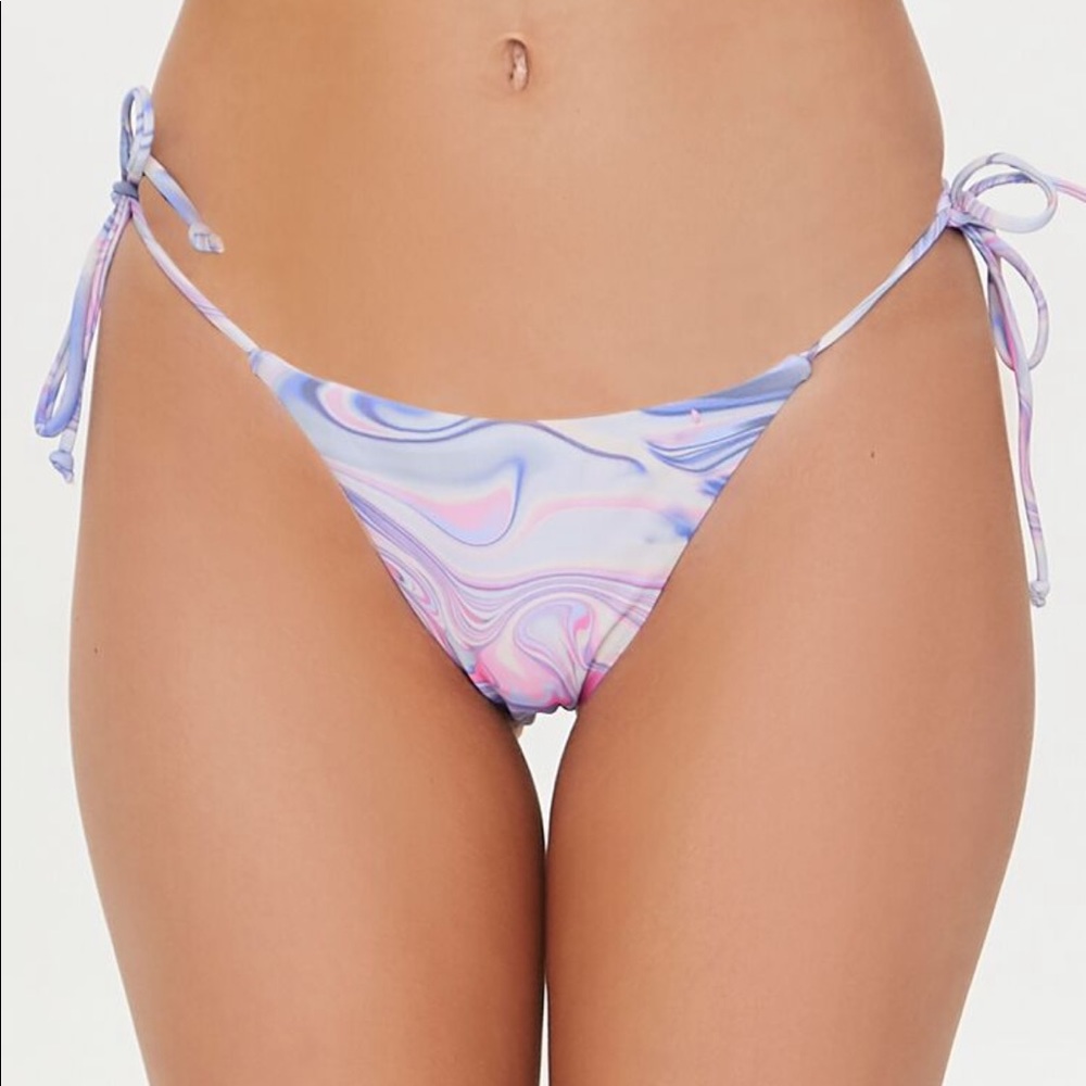Marble string bikini bottom